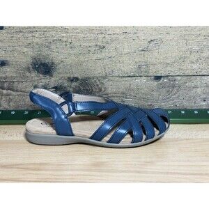 Earth Origins Sandals Women Blue Size 6 M Berri Leather Comfort Support New
